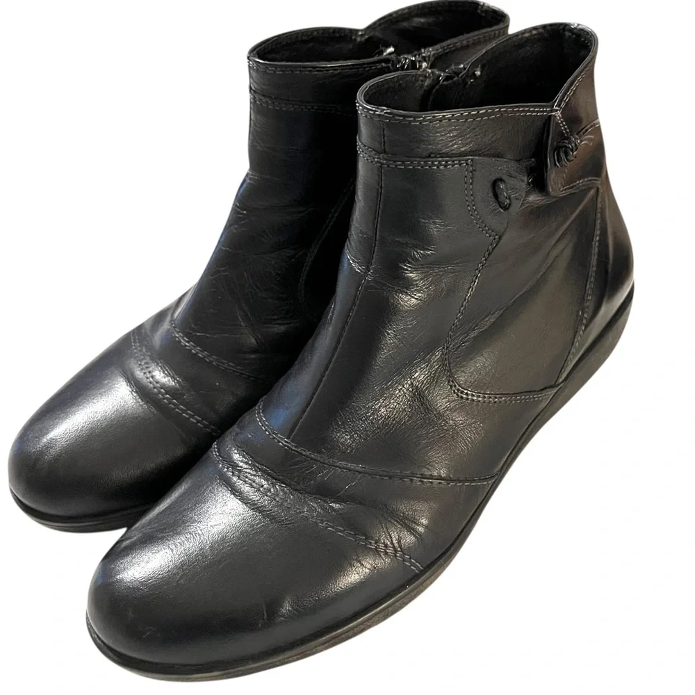 HORAS MADE IN SPAIN Leather Boots Women’s Size 7 / EU Size 37 Black 3110-17